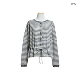 (3color) Ribbon Border Hairy Knit Cardigan