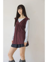 ラッフル タイ トップ(BURGUNDY)