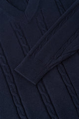 Melter Semi-Cropped Cable V-Neck Knit