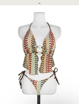 [2-piece ] baroque halter crochet bikini