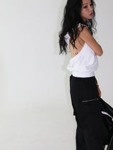 Backless Hooded Zip-Up Sleeveless
