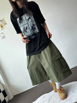 Mighty Hip Patch Cargo Bermuda Shorts 3color