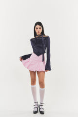 Balloon-fit Cotton Mini Skirt Barbie pink