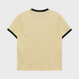 マルチーズアーカイブライングラフィックリンガー半袖Tシャツ
