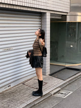 Clang ウール ストライプ カーディガン