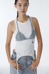 CUBIC SWEAT BIKINI TOP (GRAY)