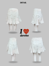 white bow A-line mini skirt