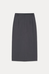 Belted Pencil Skirt_Gray
