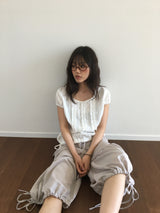 Shirring harem pants 