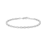 silver medium chain rhodium plating + 925 silver bracelet B062-03H