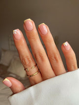 [Stefanie Michova, Girls' Generation Hyoyeon Worn] スムースツイストシンバンド925シルバー+ 14kゴールドメッキ調整可能サイズリングR038-01G