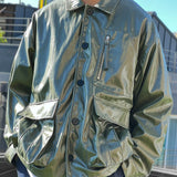 glossy stitch jacket_khaki