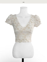 [ md pick ] nef puff & lace top + midi sk set