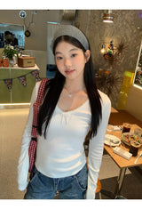 パールボウVネック長袖Tシャツ