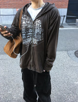 No.1865 ストラクチャー ロング フード ジップアップ