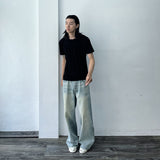 Washed Fade Wide Jeans