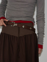 FLARE RIB SKIRT (CAHRCOAL)