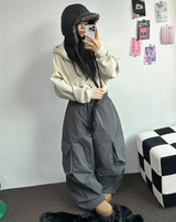 ピグメントハーディークロップドフーディージップアップ ❤🩶🤎 3COLOR