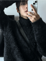 a rough mohair turtleneck