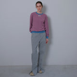 Gray Slit Snap Long Pants