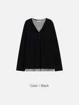 モロデュアルレイヤードヘンリーネックロングスリーブ4C
