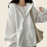 Moss Basic Boxy Hoodie Zip-Up