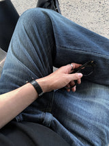 Look Treasure Teen Washed Linen-Like Wide Denim Pants