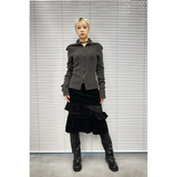 HIGH NECK ZIP-UP: GREY