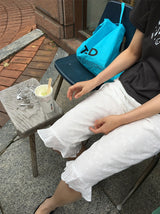 Derson Lace Shirring Banding Capri Pants