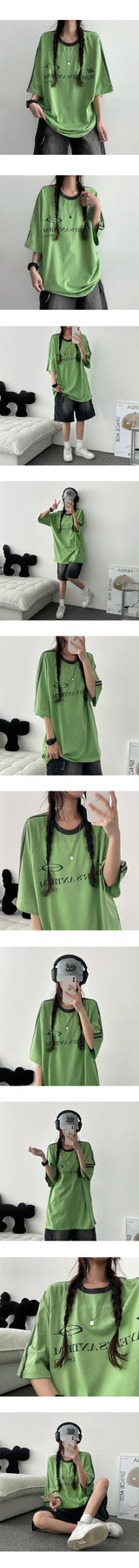Pledin sporty raglan short-sleeved T-shirt