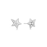 [worn by hearts2hearts carmen apink oh hayoung] silver sparkling star drop stud rhodium plating + 925 silver earrings E066-07H
