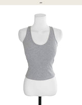 [ cap insert ] scoop two-line halter tank top