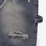 (Unisex) Mare Half Damage Denim Pants