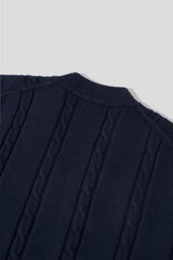 Melter Semi-Cropped Cable V-Neck Knit