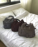 Sissu Pocket Buckle Leather Shoulder Crossbody Bag