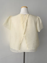 Organza Plain Layered Short Sleeve Blouse