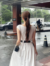 メアリー カウルネック フレア ロングワンピース (Belt Set)