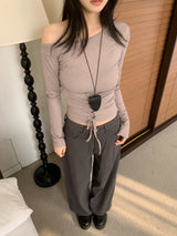 Loana Back Corset One-off  Shoulder T-shirt