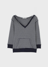 [MADE] Zeppel Striped V-Neck Hoodie Sleeveless