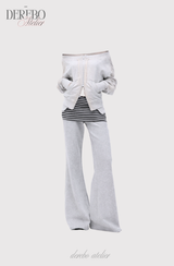 Gradient Off-Shoulder Zip-Up (TOP)