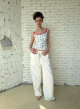 That’s neat Cow Print Top – Color-Contrast Lace Trim Camisole