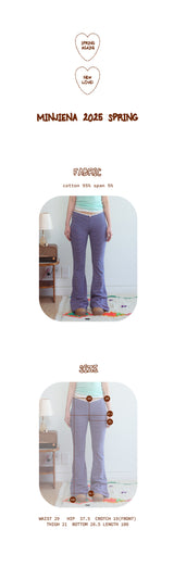 stripe boot cut pants navy