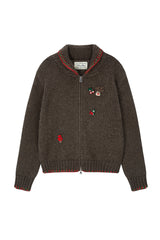 Winter Charm Zip-up Jacket [Brown]