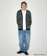 LEOPARD HAIRY KNIT CARDIGAN