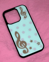 [made] Dot treble clef light mint phone case(glass bumper)