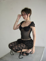 NOIR RUFFLE TOP / NOIR RUFFLE トップス