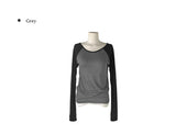 Keuen Raglan Color Matching See-through Long Sleeve T-shirt