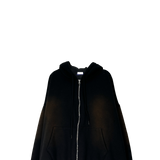 cat brush fleece hood zip-up