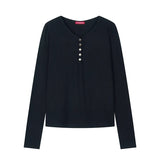 Ribbed Henley Neck Long Sleeve (26FTP-LSTS03)
