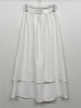 Seersucker Layered Banding Skirt